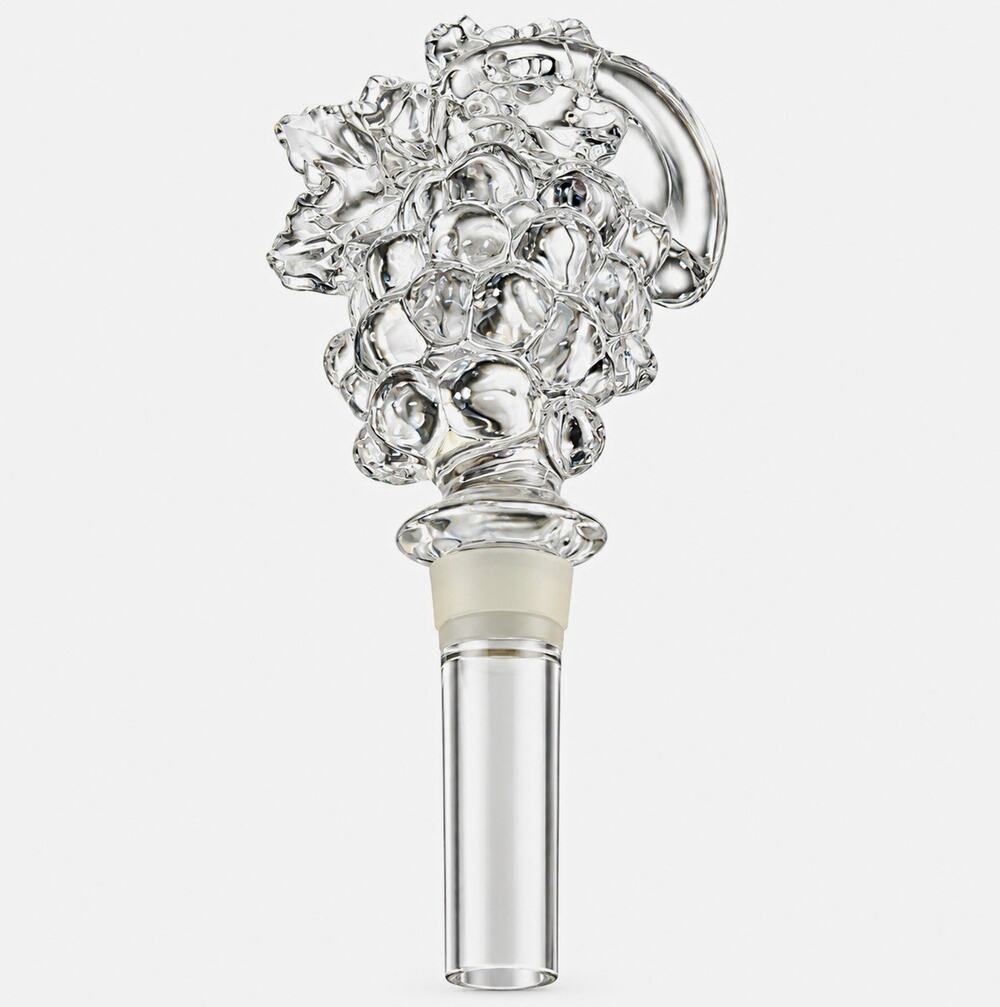 Mikasa Crystal Grape Cluster Wine Bottle Stopper Clear Fruit Collection Vintage